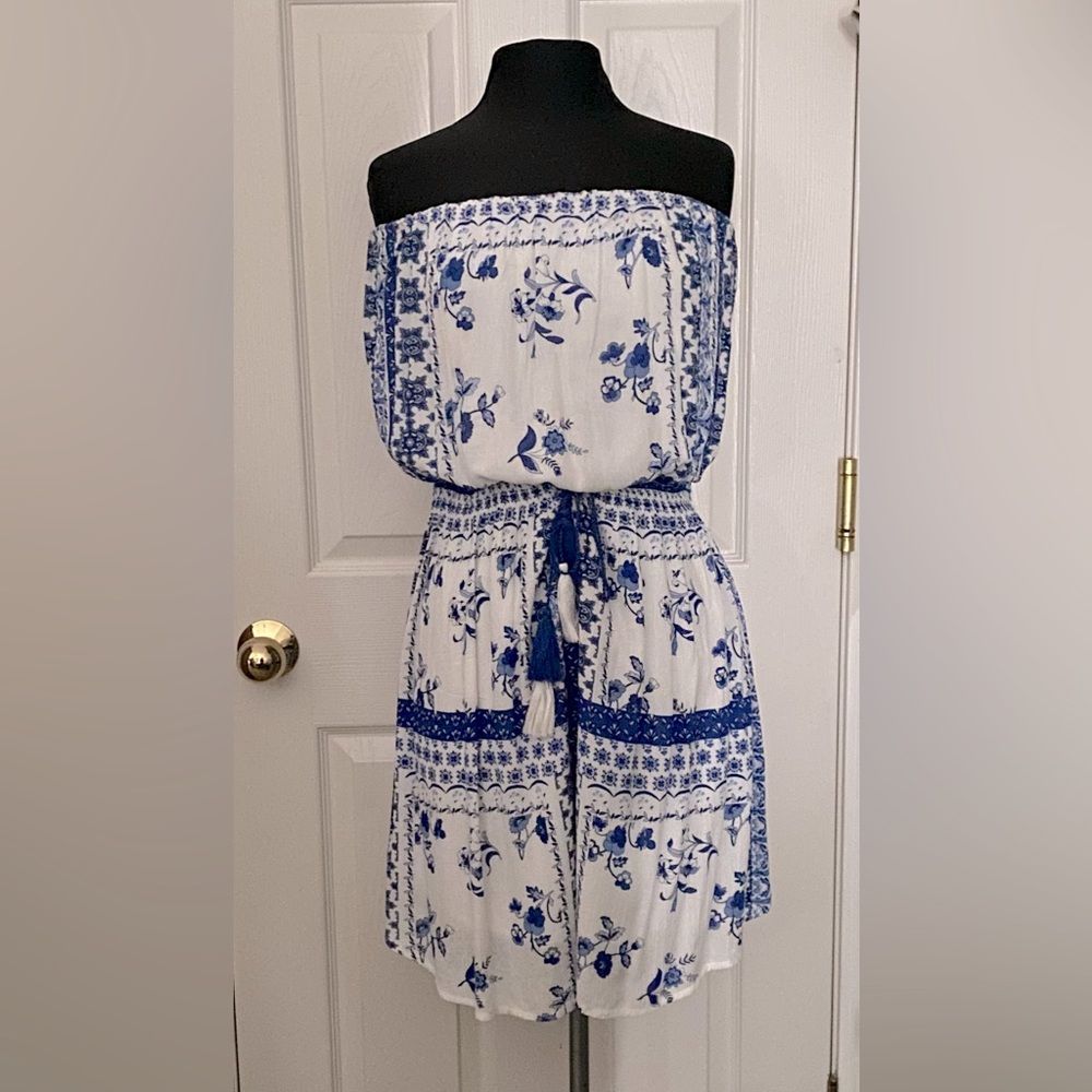 Strapless elastic waist dress
